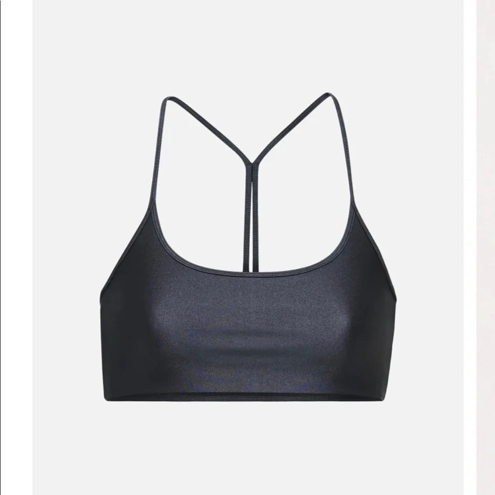 Bandier All Access Chorus Bra in Black Shine Size Small Sports Bra